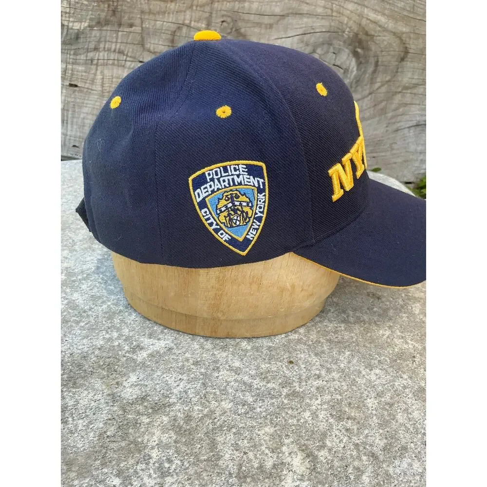 NYPD Vintage Baseball Cap Hat New York Police Department Side Patch US Flag
